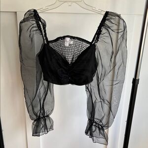 Women’s Polly Black Crop Top US10